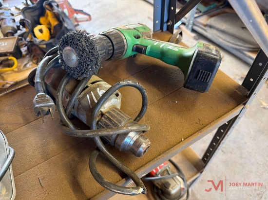 HITACHI DS 12DVF 12V CORDLESS DRILL & MILWAUKEE ELECTRIC DRILL