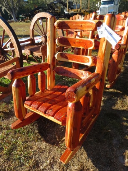 Amish Built Large Red Cedar Rocking Chair