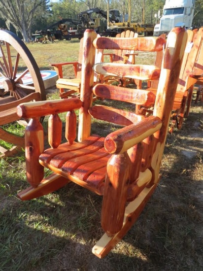 Amish Built Large Red Cedar Rocking Chair