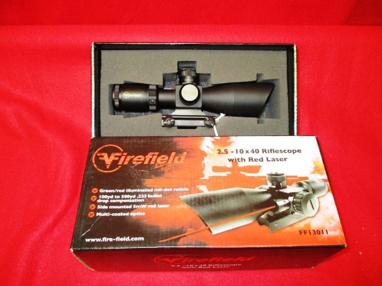 Firefeild 2.5-10X40 Rifle Scope wi/ Red Laser
