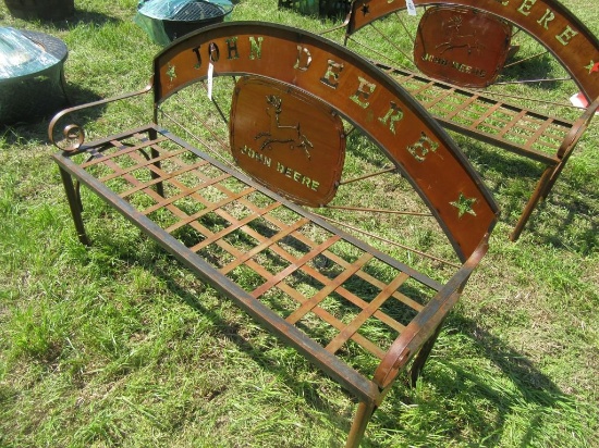 John Deere Metal Bench