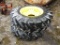 2 Michelin 13.6 R24, John Deere Rims, 8 Lug Rims,