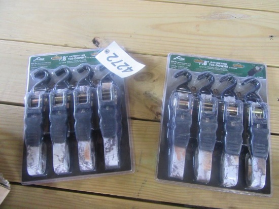 (4272) 2-- 4pks. of 1" x 8' Ratchet Straps