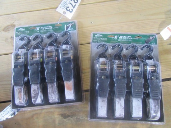 (4273)  2-- 4pks. of 1" x 8' Ratchet Straps