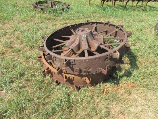 (5535) (2) 10" Wide Iron Tractor Wheels