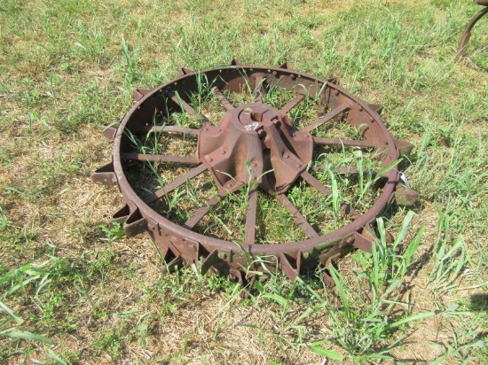 (5537) (1)  8" Wide Iron Tractor Wheel