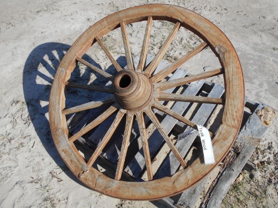 (8565) Teak Wood Wagon Wheel