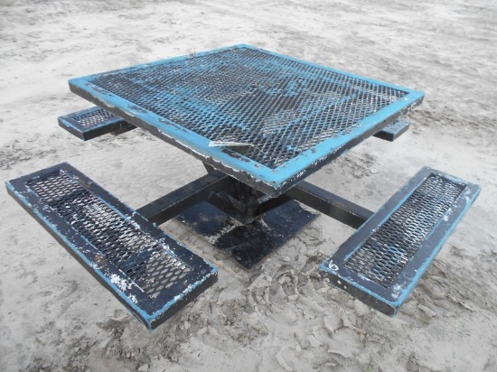 (9090) Solid Steel Park Picnic Table