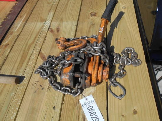 (6829)  Harrington 3 Ton Chain Hoist