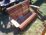 (9584)  Teak Wood Swing W/ Chains