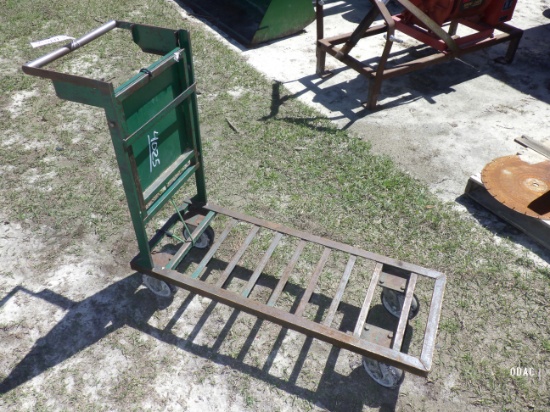 (4025) Green Rolling Metal Cart