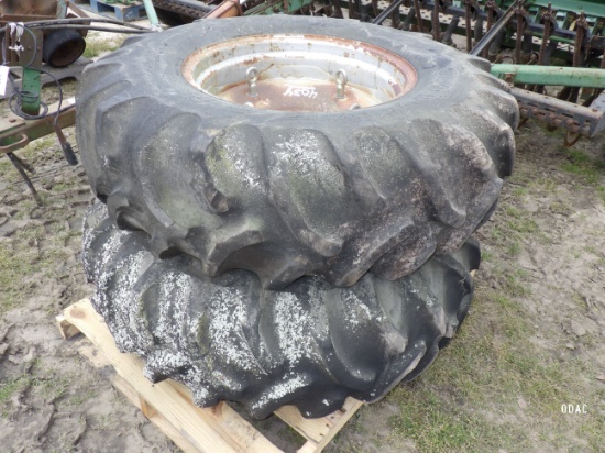 (4034) 14.9-24 Tractor Tires w/8 Lug Rims (All1$)
