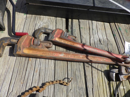 (4337) (3) Pipe Wrenches-10", 18", 24"