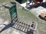 (4025) Green Rolling Metal Cart