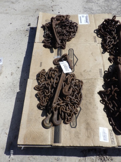 (4860) (2) 3/8"x20' Chains (2) Snap Binders (4x$)