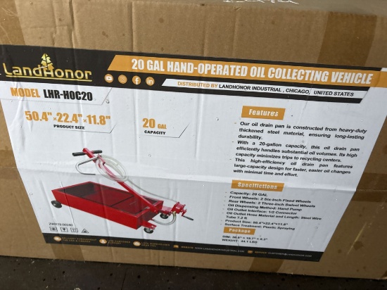 (2475) Land Honor 20 Gal Hand Operated Oil Collect