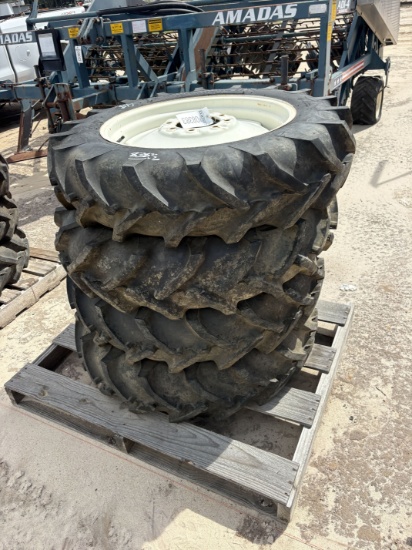(8383) (4) 9.5/9-24 Ag Tires w/ 8 Lug Rims (4x$)