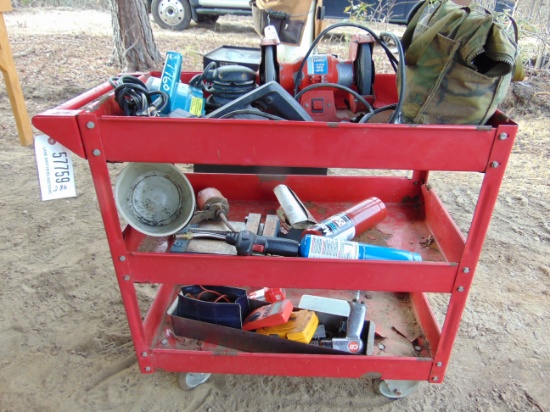 METAL CART AND MISC TOOLS