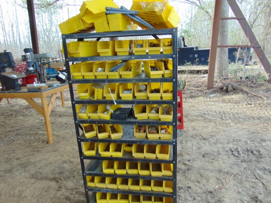 METAL SHELF WITH PLASTIC TRAYS