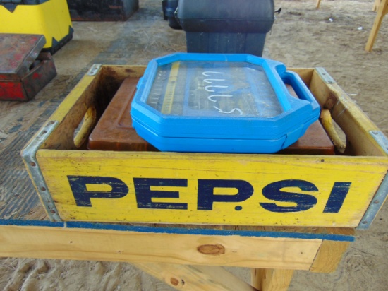 1- PEPSI CRATE AND 2- BOXES MISC,