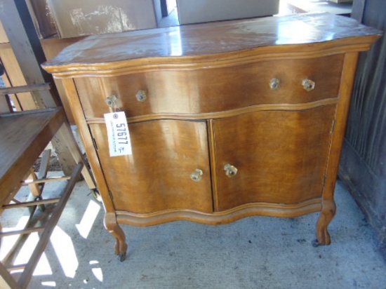 WOODEN CABINET WITH GLASS KNOBS