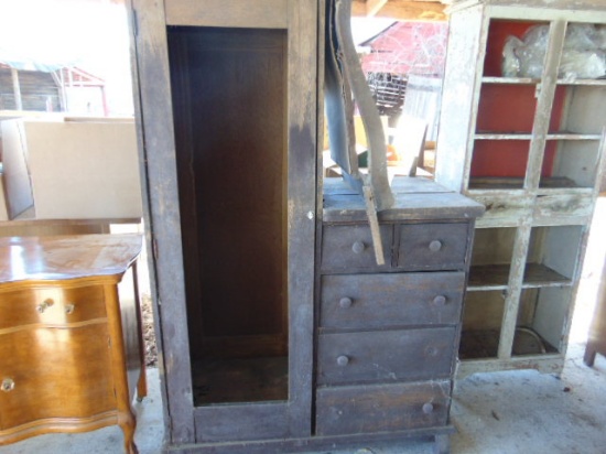 2 PC LOT ANTIQUE FURNITURE