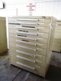 10 DRAWER METAL CABINET, WITH LEVELS,