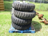 SET OF 11.00-20 WHEELS AND TIRES,