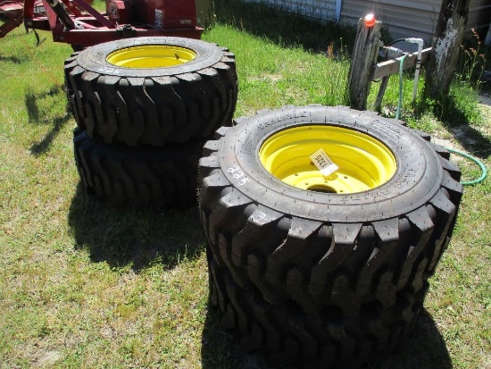 4 NEW 14-17.5 NHS TIRES AND RIMS