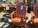 RED CEDAR ROCKING CHAIR WITH 2 CUP HOLDERS