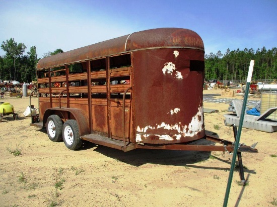 16FT COVERED STOCK TRAILER