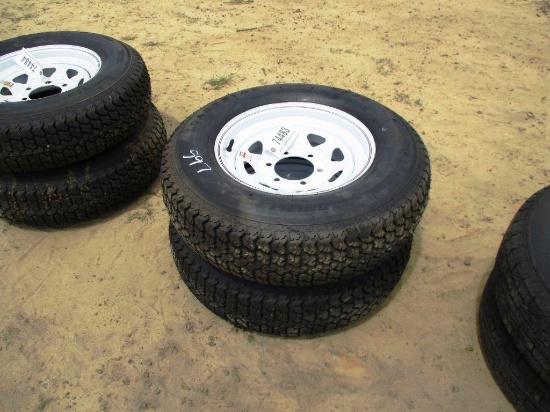 2- 225-75R15 TRAILER TIRE AND RIM