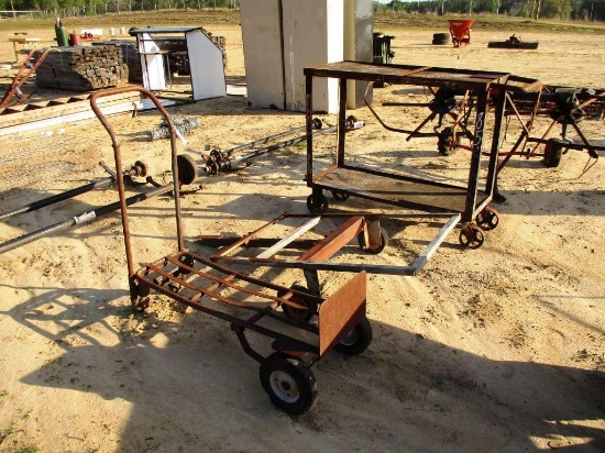 1- TABLE ON WHEELS, 1- DOLLEY AND