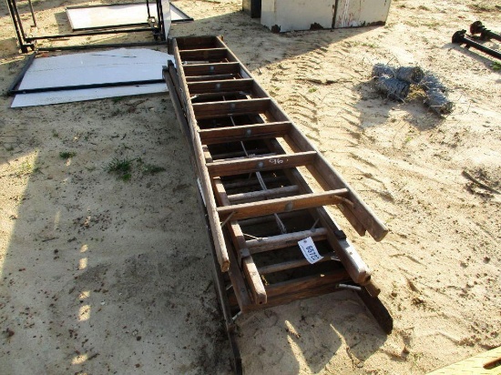 2 WOODEN 8FT STEP LADDERS AND