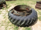 TRACTOR TIRE AND TWO RIMS