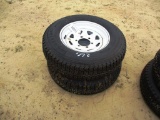 2- 225-75R15 TRAILER TIRE AND RIM