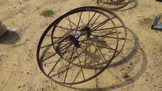 2 - 42" STEEL WAGON WHEELS