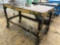 STEEL WORK TABLE ON WHEELS,