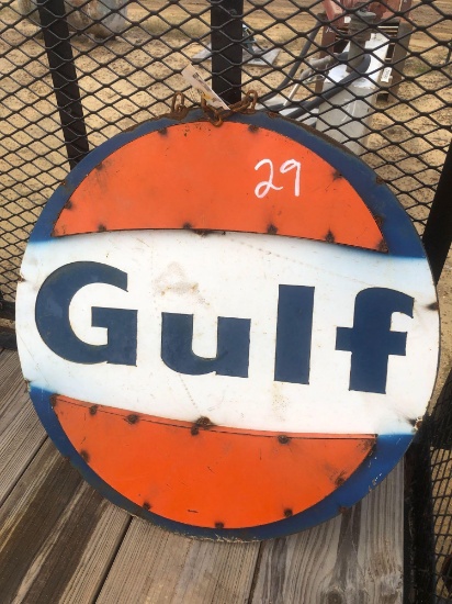 GULF GAS METAL SIGN