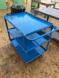 STEEL WORK TABLE ON WHEELS,