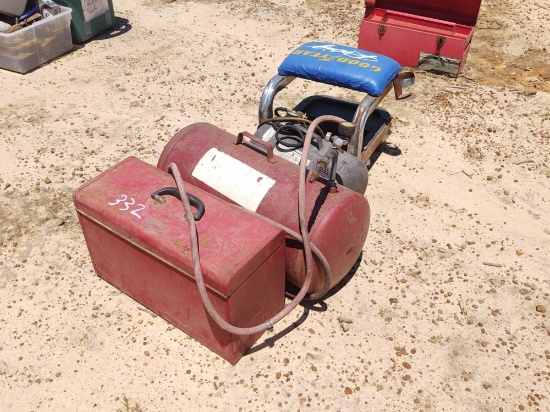 TOOL BOX, AIR TANKS AND STOOL