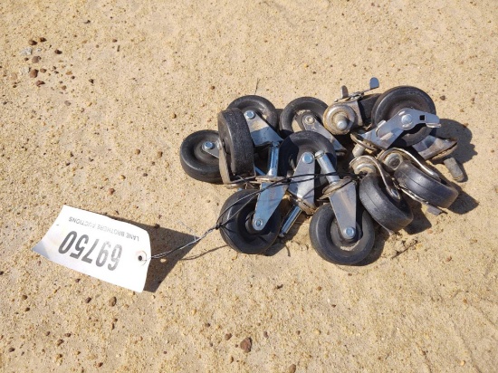 12- 2-1/2IN SOLID RUBBER CASTERS