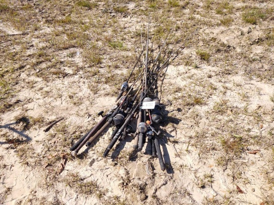 11 RODS AND REELS