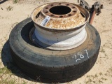 TRUCK TIRE AND 2 RIMS