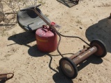 GAS CAN, SEAT AND MOWER