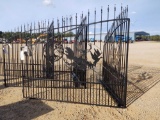 1332- 16' WILD GAME DOUBLE WROUGHT IRON GATE,