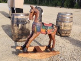 1339- TEAK WOOD ROCKY HORSE