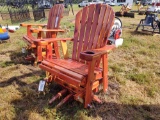 344 - RED CEDAR SWIVEL GLIDER ROCKER