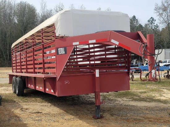 565 - 2018 STOLL GOOSENECK STOCK TRAILER,