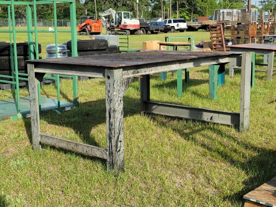 205 - STEEL WORK TABLE 48" X 84"